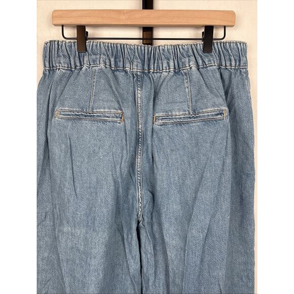 Anthropologie Pilcro Wide Leg Cropped Jeans Women's 32P Petite Blue Lightweight - Picture 6 of 11